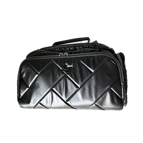 Lug Trolley 2 Crossbody Bag Metallic Black Tote Makeup Crafts Travel Cruise - Picture 3 of 14